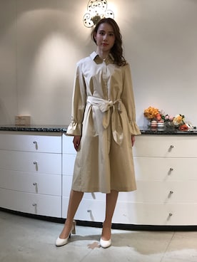 「アイテム（シャツワンピース）」を使った、ismさん（レディース・170cm）の春コーディネート