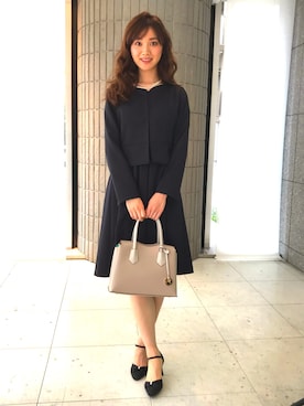「セットアップ風」｜「アイテム（ノーカラージャケット）」を使った、ismさん（レディース・170cm）の秋コーディネート