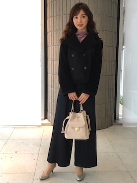 「アイテム（ムートンコート）」を使った、ismさん（レディース・170cm）の秋コーディネート