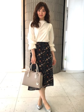 「Dear Princess（ディアプリンセス）のGardenリバティ　フレアスカート（スカート）」を使った、ismさん（レディース・170cm）の秋コーディネート