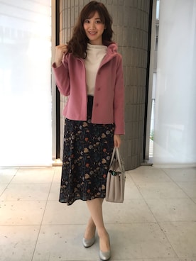 「アイテム（ピーコート、ピンク系）」を使った、ismさん（レディース・170cm）の秋コーディネート