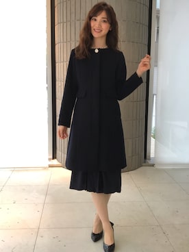 「おでかけ」｜「アイテム（ステンカラーコート）」を使った、ismさん（レディース・170cm）の秋コーディネート