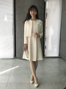 「Dear Princess（ディアプリンセス）のアイテム（ノーカラージャケット）」を使った、ismさん（レディース・170cm）の秋コーディネート