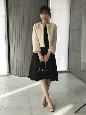 「Dear Princess（ディアプリンセス）のアイテム（ノーカラージャケット）」を使った、ismさん（レディース・170cm）の秋コーディネート