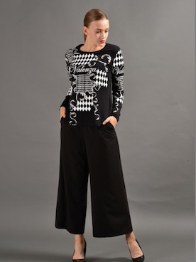 「アイテム（Tシャツ/カットソー、ブラック系）」を使った、ismさん（レディース・170cm）の秋コーディネート