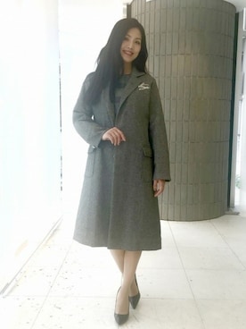 「おでかけ」｜「アイテム（チェスターコート）」を使った、ismさん（レディース・170cm）の秋コーディネート