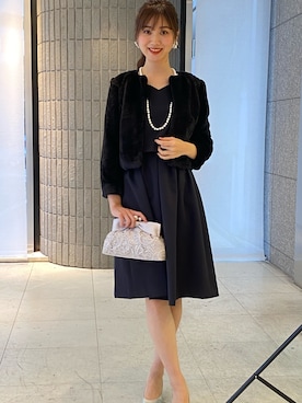 「セットアップ風」｜「アイテム（ノーカラージャケット）」を使った、ismさん（レディース・170cm）の秋コーディネート