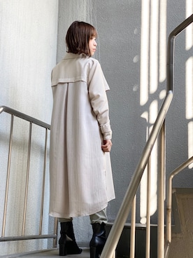 「おでかけ」｜「アイテム（チェスターコート）」を使った、ismさん（レディース・155cm）の冬コーディネート