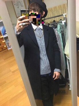 「シャツニット」｜京丸さん（メンズ・170cm）の春コーディネート