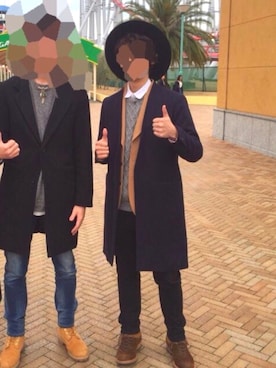 「ポールスミス」｜「アイテム（チェスターコート）」を使った、京丸さん（メンズ・170cm）の春コーディネート