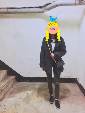 「FRED PERRY（フレッドペリー）のFred Perry Roots Kit Blue Suede Mid Sneakers - Kit blue（スニーカー、その他）」を使った、claire_cさん（レディース）の春コーディネート