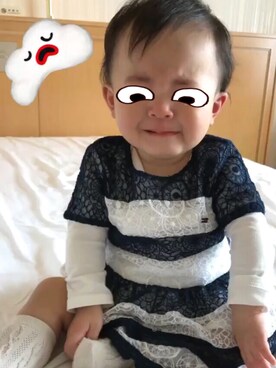 「TOMMY HILFIGER（トミーヒルフィガー）のアイテム（ワンピース/ドレス）」を使った、nikochanman0u0さん（キッズ・70cm）の秋コーディネート