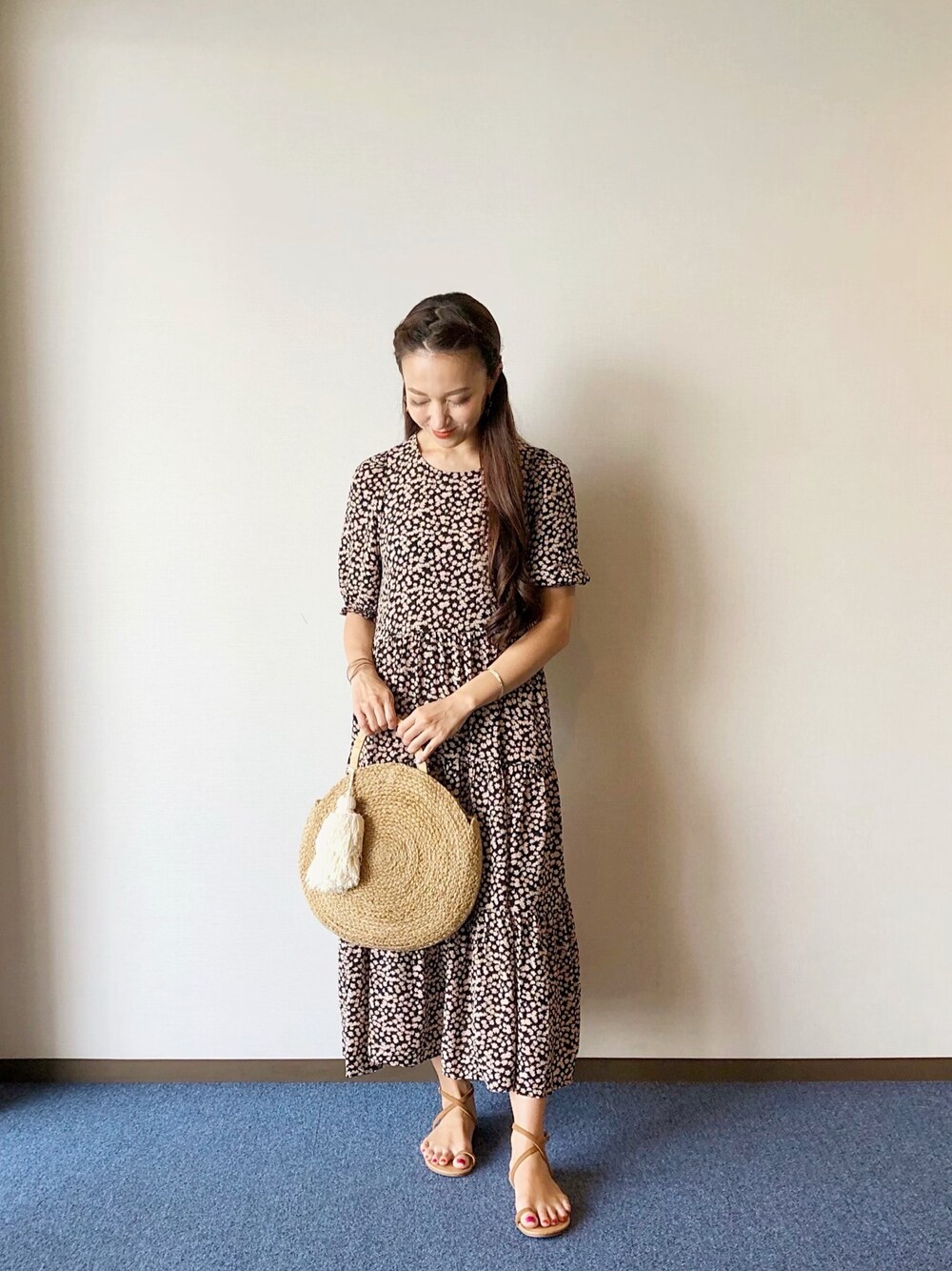 「シンプル、シンプルコーデ、プチプラ、プチプラコーデ、カジュアル、カジュアルコーデ、大人カジュアル、ワンピース、ootd、お洒落さんとつながりたい」｜「ZARAのアイテム（ワンピース、ブラック系）」を使った、me11coさん（レディース・164cm）の夏コーディネートの1枚目の写真
