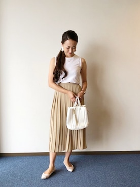 「シンフルコーデ」｜「アイテム（バレエシューズ）」を使った、me11coさん（レディース・164cm）の夏コーディネート