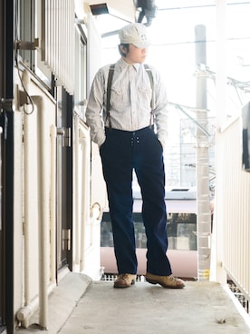 「OSHKOSH（オシュコシュ）のアイテム（トップス）」を使った、s uchidaさん（メンズ・173cm）の冬コーディネート