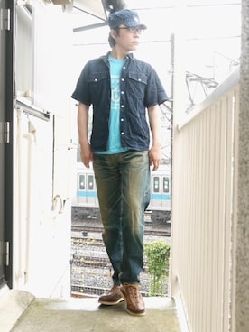 「TOUGH（タフ）のアイテム」を使った、s uchidaさん（メンズ・173cm）の夏コーディネート