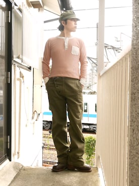 「Waste(twice)（ウェストトゥワイス）のアイテム（パンツ）」を使った、s uchidaさん（メンズ・173cm）の夏コーディネート