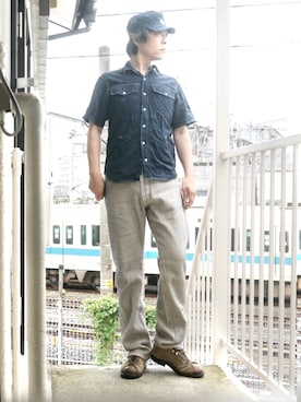 「TOUGH（タフ）のアイテム」を使った、s uchidaさん（メンズ・173cm）の夏コーディネート