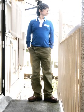 「Waste(twice)（ウェストトゥワイス）のアイテム（パンツ）」を使った、s uchidaさん（メンズ・173cm）の夏コーディネート