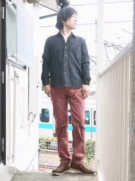 「FAR EASTERN ENTHUSIAST（ファーイースタンエンスージアスト）のアイテム」を使った、s uchidaさん（メンズ・173cm）の夏コーディネート