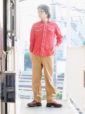 「BEN DAVIS（ベンデイビス）のアイテム（カーゴパンツ）」を使った、s uchidaさん（メンズ・173cm）の夏コーディネート
