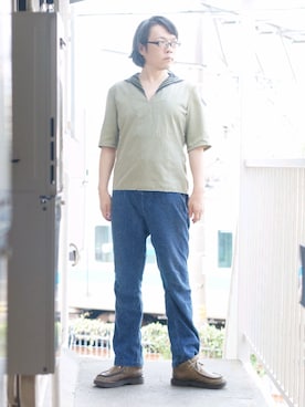「軍物」｜「アイテム（ブーツ）」を使った、s uchidaさん（メンズ・173cm）の夏コーディネート