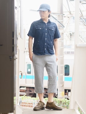 「TOUGH（タフ）のアイテム」を使った、s uchidaさん（メンズ・173cm）の夏コーディネート