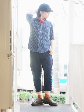 「OMNIGOD（オムニゴッド）のアイテム（パンツ）」を使った、s uchidaさん（メンズ・173cm）の秋コーディネート