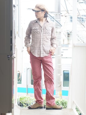 「SUGAR CANE（シュガーケーン）のアイテム（キャスケット）」を使った、s uchidaさん（メンズ・173cm）の秋コーディネート