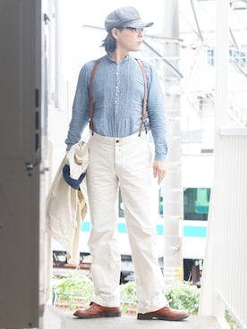 「45R（フォーティファイブアール）のアイテム（キャップ）」を使った、s uchidaさん（メンズ・173cm）の秋コーディネート
