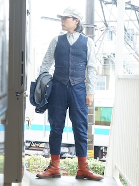 「OMNIGOD（オムニゴッド）のアイテム（パンツ）」を使った、s uchidaさん（メンズ・173cm）の秋コーディネート
