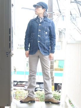 「markaware（マーカウェア）のアイテム（カバーオール）」を使った、s uchidaさん（メンズ・173cm）の秋コーディネート
