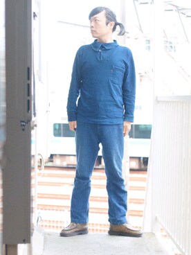 「45R（フォーティファイブアール）のアイテム（スウェット）」を使った、s uchidaさん（メンズ・173cm）の秋コーディネート