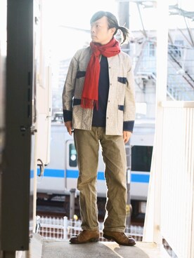 「45R（フォーティファイブアール）のアイテム（スウェット）」を使った、s uchidaさん（メンズ・173cm）の冬コーディネート
