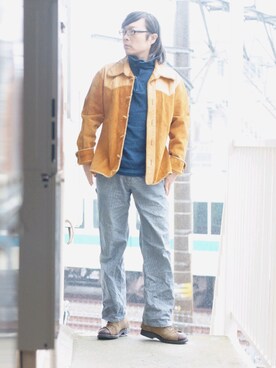 「45R（フォーティファイブアール）のアイテム（スウェット）」を使った、s uchidaさん（メンズ・173cm）の冬コーディネート