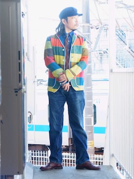 「marka（マーカ）のアイテム（テーラードジャケット）」を使った、s uchidaさん（メンズ・173cm）の冬コーディネート