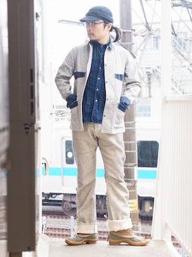 「BEAMS BOY（ビームスボーイ）のアイテム（ブーツ）」を使った、s uchidaさん（メンズ・173cm）の冬コーディネート
