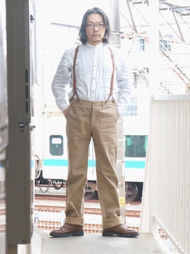 「OLD JOE & CO.（オールドジョーアンドコー）のアイテム（パンツ）」を使った、s uchidaさん（メンズ・173cm）の春コーディネート
