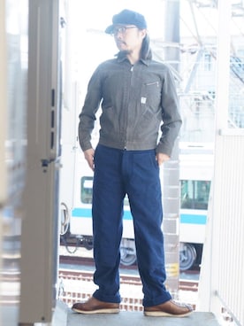 「CUSHMAN（クッシュマン）のアイテム（シューズ）」を使った、s uchidaさん（メンズ・173cm）の春コーディネート