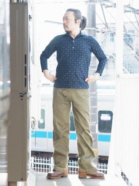 「Waste(twice)（ウェストトゥワイス）のアイテム（パンツ）」を使った、s uchidaさん（メンズ・173cm）の春コーディネート