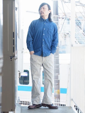 「45R（フォーティファイブアール）のアイテム（パンツ）」を使った、s uchidaさん（メンズ・173cm）の春コーディネート