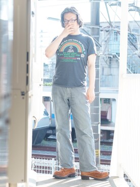 「BOBSON（ボブソン）のアイテム（パンツ）」を使った、s uchidaさん（メンズ・173cm）の夏コーディネート