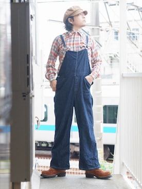 「SUGAR CANE（シュガーケーン）のアイテム（キャスケット）」を使った、s uchidaさん（メンズ・173cm）の夏コーディネート