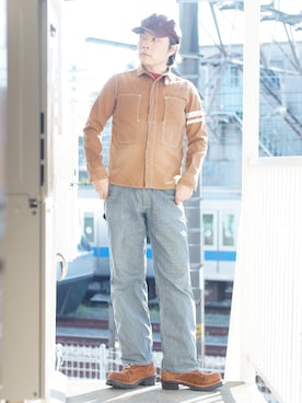 「BOBSON（ボブソン）のアイテム（パンツ）」を使った、s uchidaさん（メンズ・173cm）の夏コーディネート