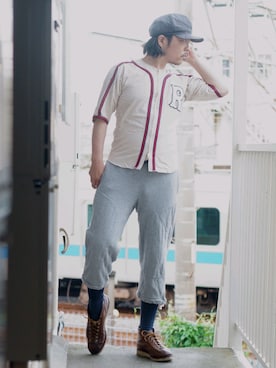 「CUSHMAN（クッシュマン）のアイテム（シューズ）」を使った、s uchidaさん（メンズ・173cm）の秋コーディネート