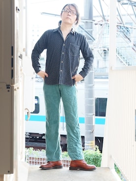 「FAR EASTERN ENTHUSIAST（ファーイースタンエンスージアスト）のアイテム」を使った、s uchidaさん（メンズ・173cm）の秋コーディネート
