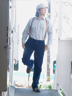 「OSHKOSH（オシュコシュ）のアイテム（トップス）」を使った、s uchidaさん（メンズ・173cm）の秋コーディネート