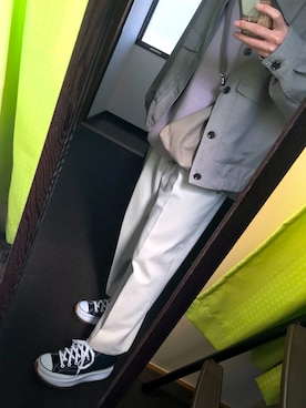 「巾着バッグ」｜「アイテム（セットアップ）」を使った、shi@Ke。。さん（メンズ・165cm）の春コーディネート
