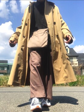 「epnok（エプノック）のアイテム（トレンチコート）」を使った、shi@Ke。。さん（メンズ・165cm）の春コーディネート