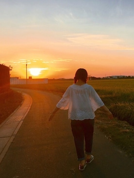 「one way（ワンウェイ）のアイテム（シューズ）」を使った、ぐうさん（レディース・148cm）の夏コーディネート